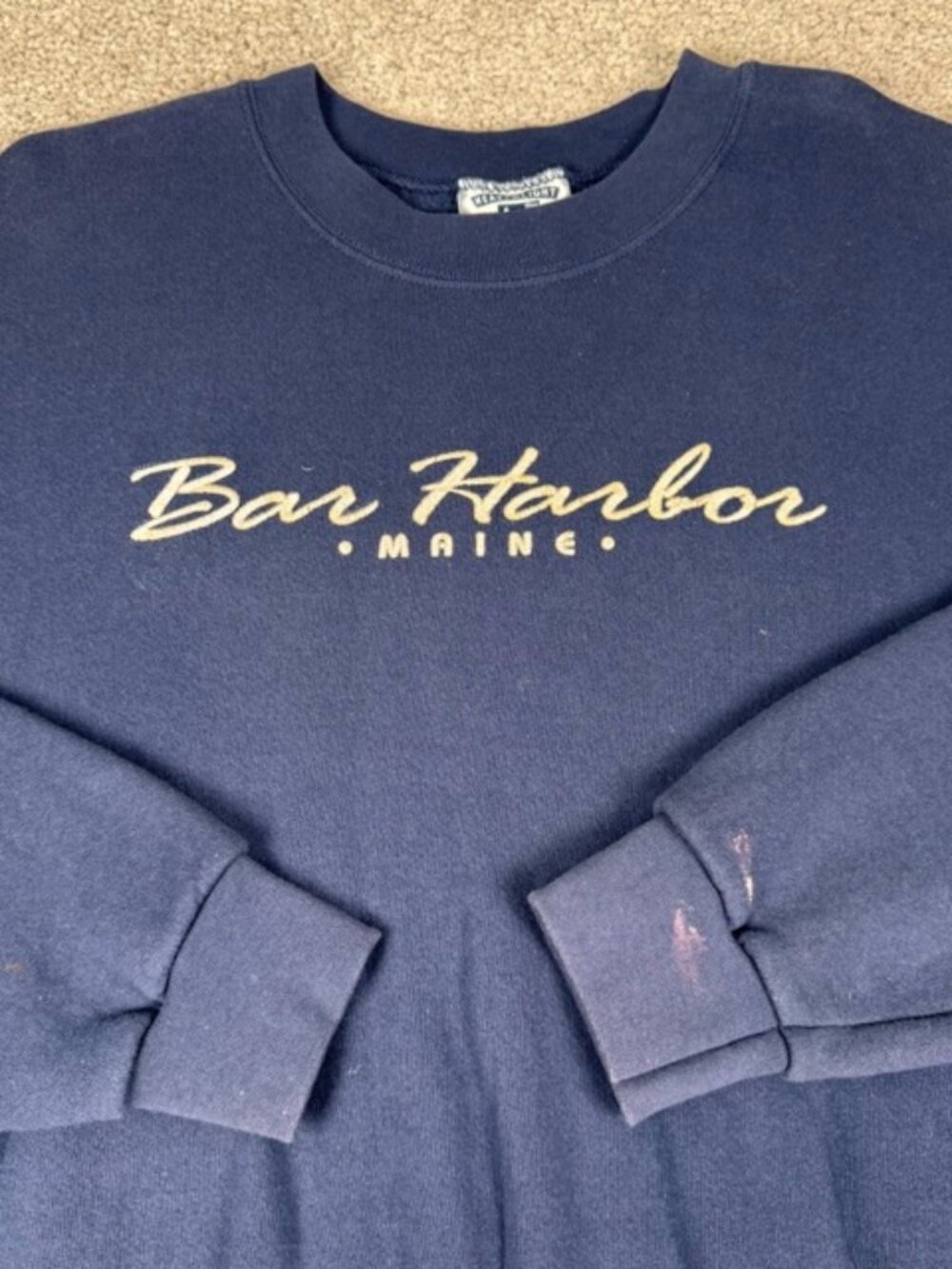 Vintage Bar Harbor Maine Lee Heavyweight Sweatshirt 2XL Navy Blue 90s Gorpcore